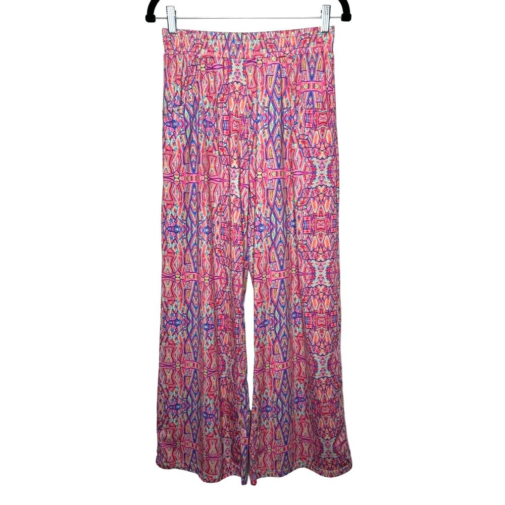 Nanette Lepore Pink Patterned Swim Cover Up Pull On Pants Size Small Stretchy